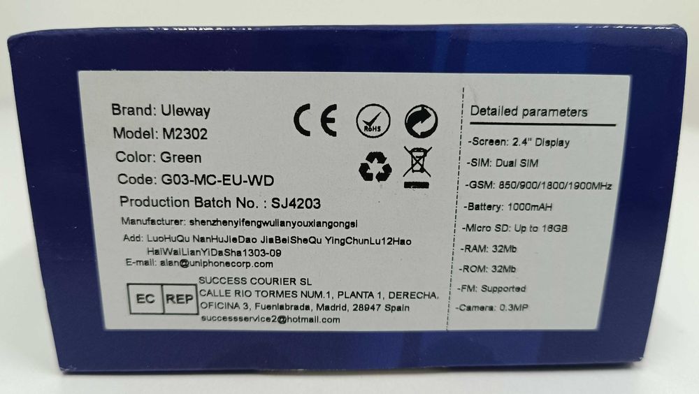 telefon komórkowy dla seniorów Duże przyciski SOS Uleway M2302