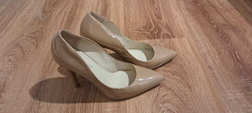 Szpilki, buty eleganckie, buty na obcasie, 36, beżowy, 10cm obcas, Pri
