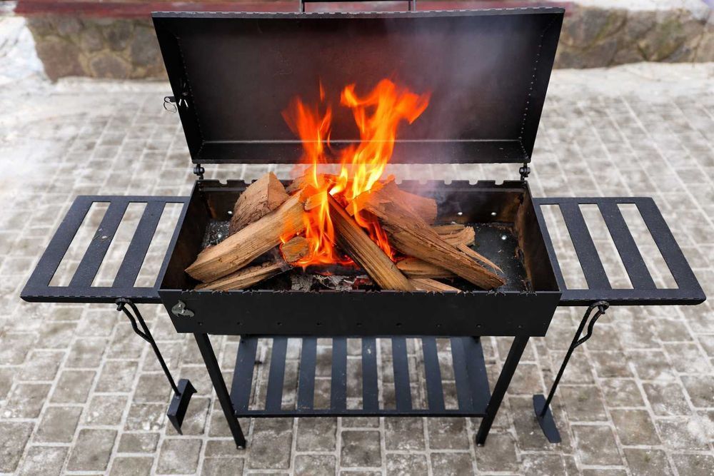 Міцний мангал 4мм метал 12шампурів Барбекю Гриль Акція-35%+Подарунок!