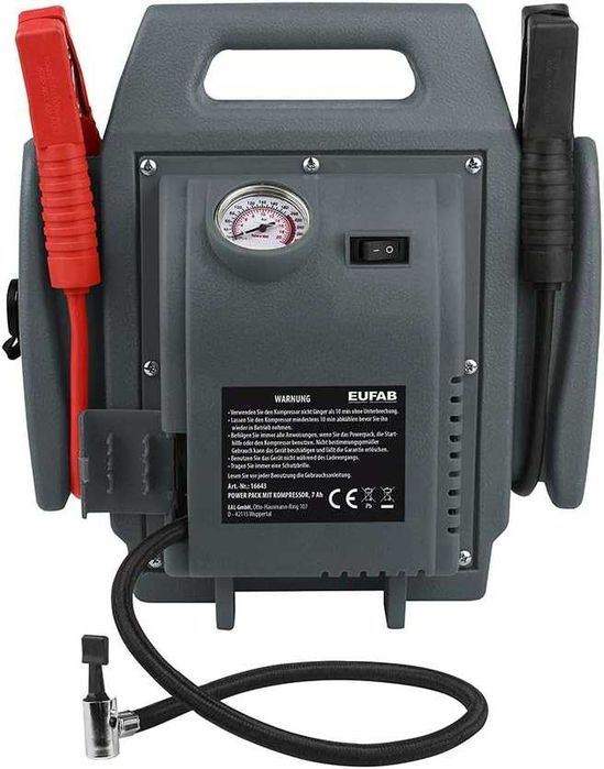 Urządzenie rozruchowe z kompresorem EUFAB 166437Ah  lampą LED 12V 300A