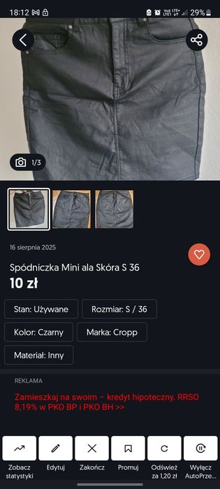 Spódniczka mini ala Skóra