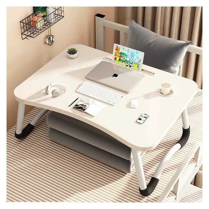 Mesa dobrável de computador portátil de madeira para cama ou sofá