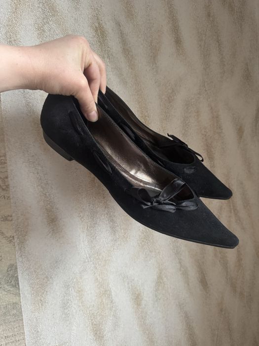Замшеві балетки човники Massimo Dutti 25.5 см