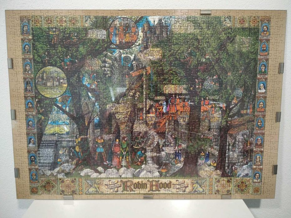 Puzzles em quadro de vidro