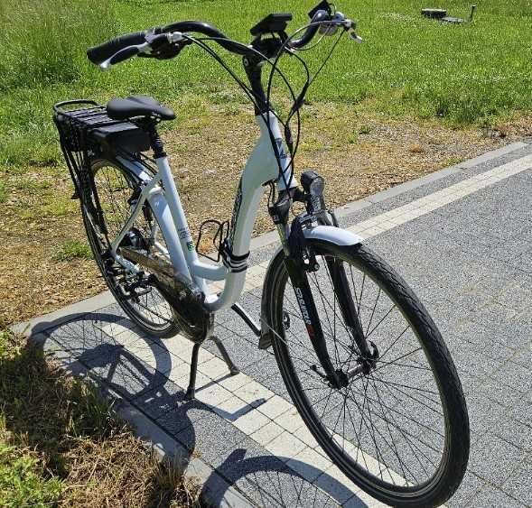 Elektryczny Rower Damski Majdller AMPERA E-bike 7-b 28" Biały - używany- elektryk
