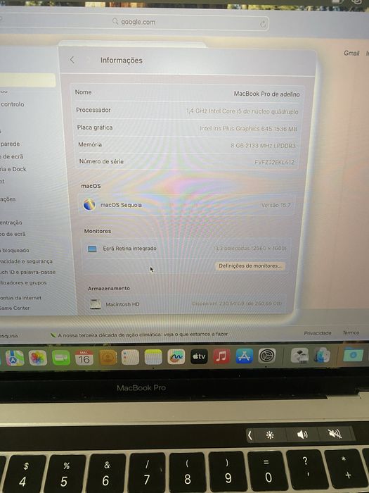 Macbook pro 2019 250 gb