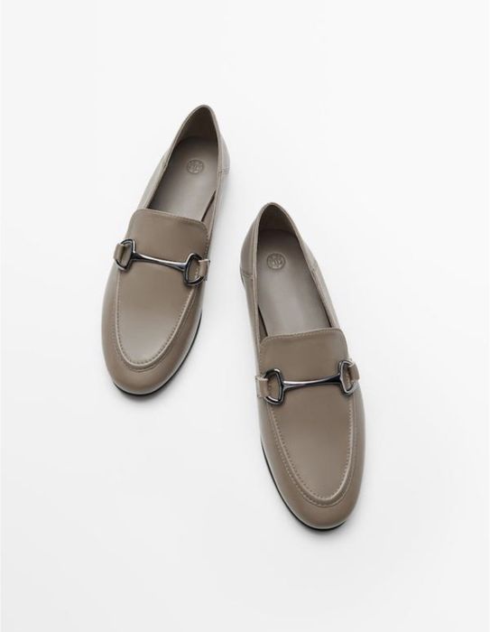 Лоферы Massimo Dutti лофери взуття шкіра кожа замш