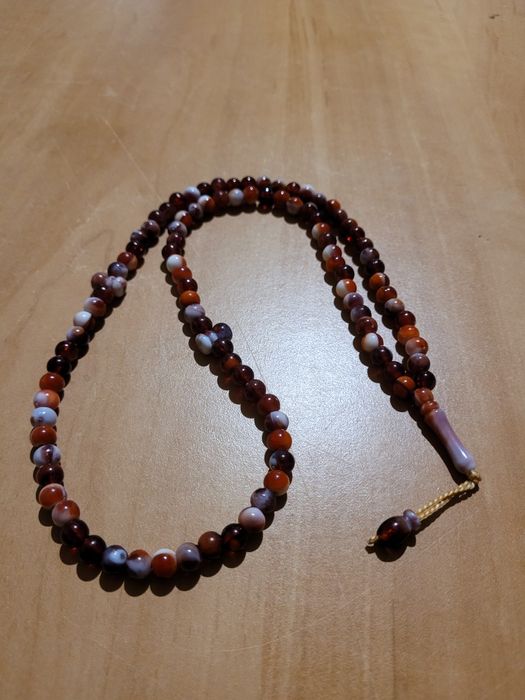 Różaniec Tasbih Muzułmański 99 korali płomienna czerwień