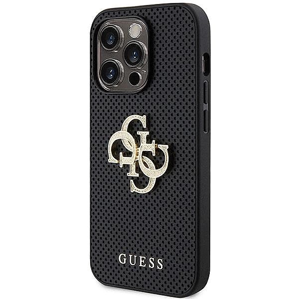 Etui Guess Perforated 4G Glitter do iPhone 15 Pro - czarne