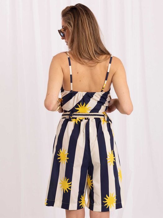 Granatowe Bermudy Damskie 100% Bawełna Słońce Italy Moda