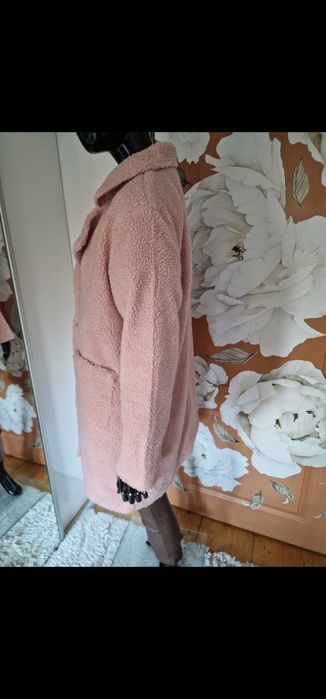 Kurtka na wiosnę Teddy  Róż  Puder lekki  S/M