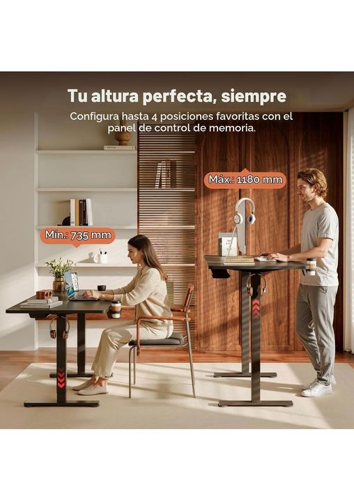 Mesa ajustável regulável Sanodesk preta (NOVA)