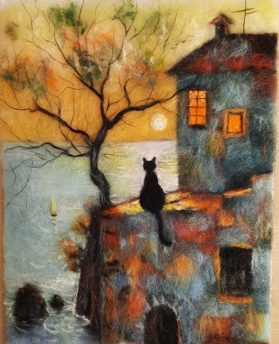 Картини з шерсті , майстер-класи.