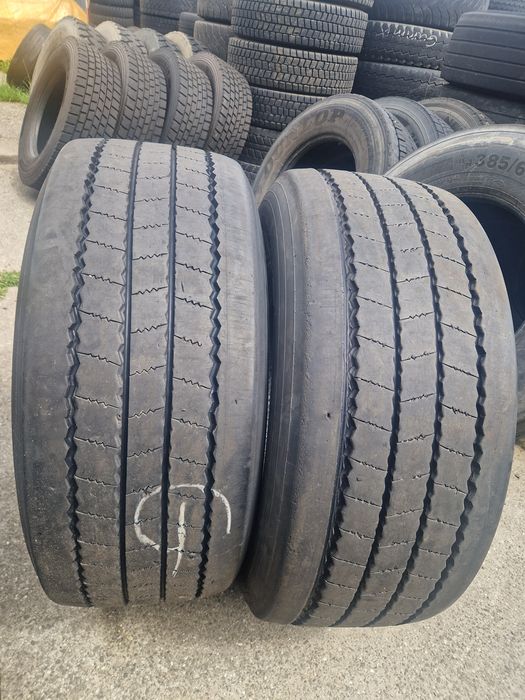 2x używane opony 385/55R22,5 AEOLUS, rocznik 2024, bieżnik do 10mm, pogłębione wg zaleceń producenta