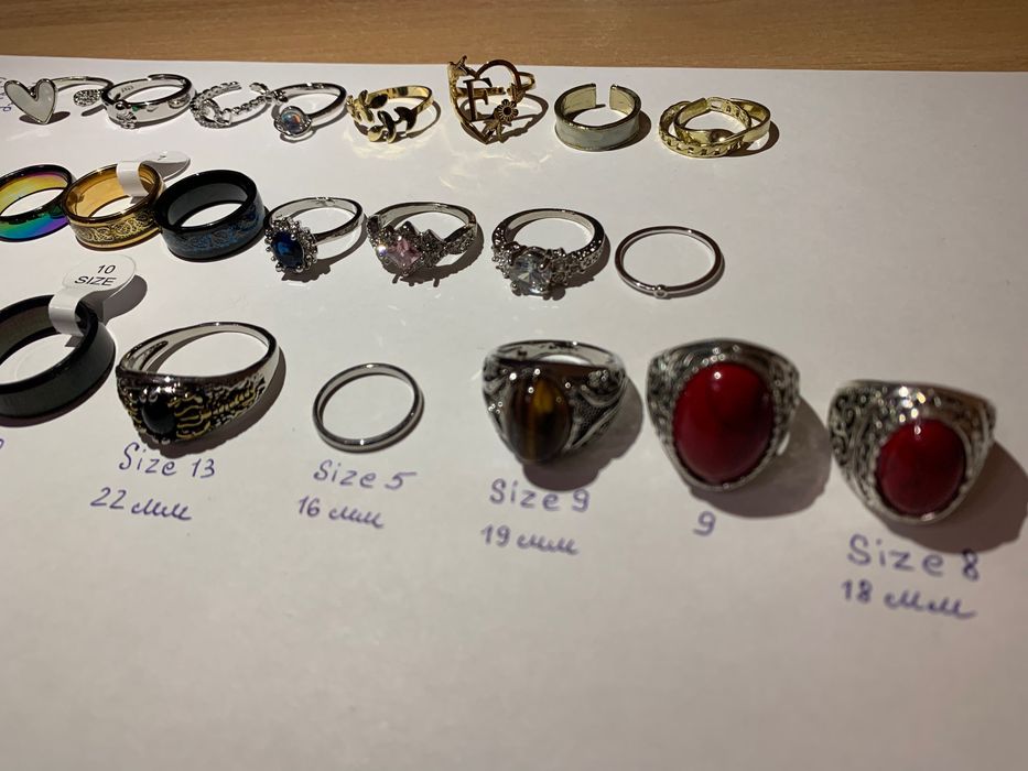 Кольца разных размеров
