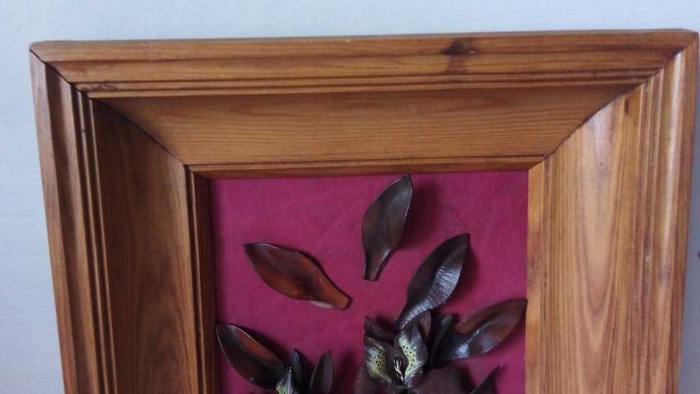 Obraz kwiaty skórzane 30/35