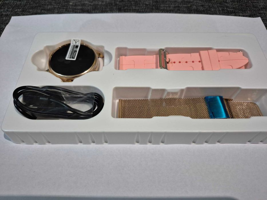 SMARTWATCH zegarek damski pro złoty rozmowy powiadomienia sport