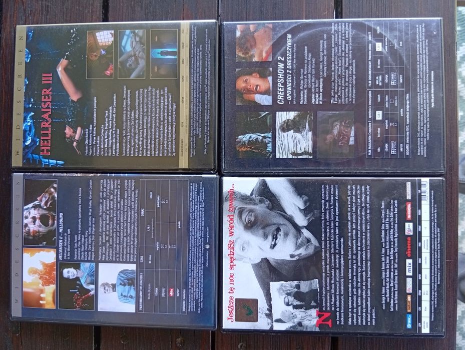 Hellraiser 2 i 3, Noc żywych trupów, Creepshow 2 DVD zestaw