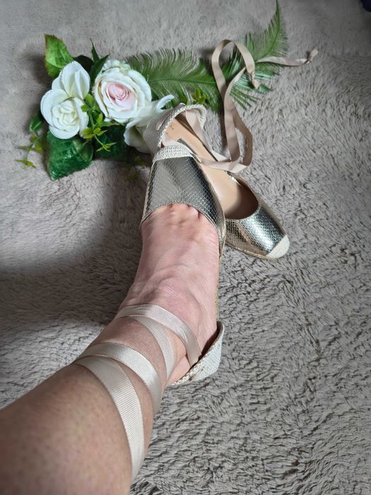 Złote sandały espadryle Primark rozm.39