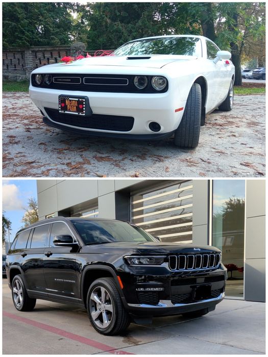 Dodge Challenger / Jeep Grand Cherokee wynajem aut do ślubu lub inne