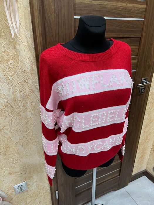 Nowy sweter świąteczny perełki damski L Mohito