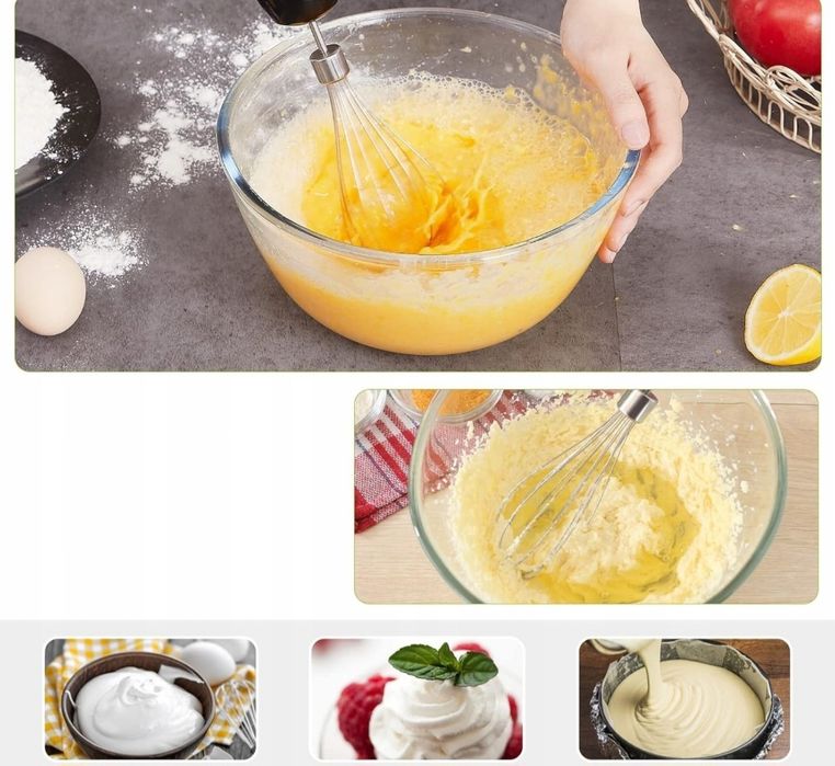 Blender Ręczny 4w1 Ze Stali Nierdzewnej Kuchenny 1000W