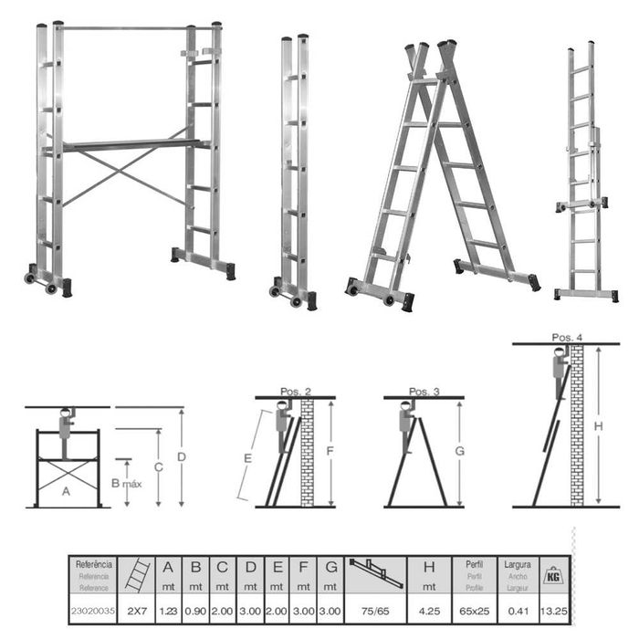 Novo Andaime Aluminio Movel 3 Metros Multi Funcoes
