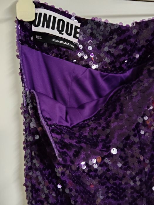 Lindíssima Saia Violeta de Lantejoulas para Réveillon