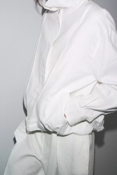 лляний бомбер куртка zara