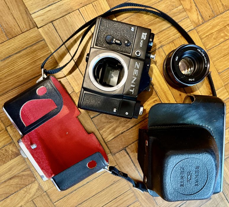 Zenit 12XP Film Camera with Helios-44M-4 2/58 Case USSR black