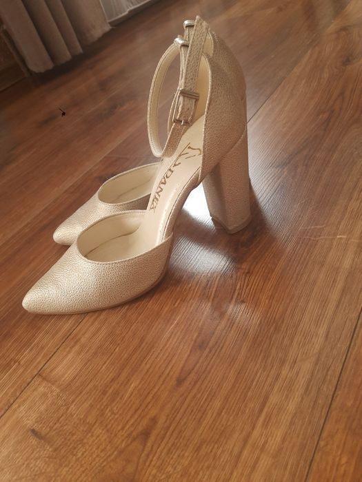 Ślubne zlote buty,polski producent 37