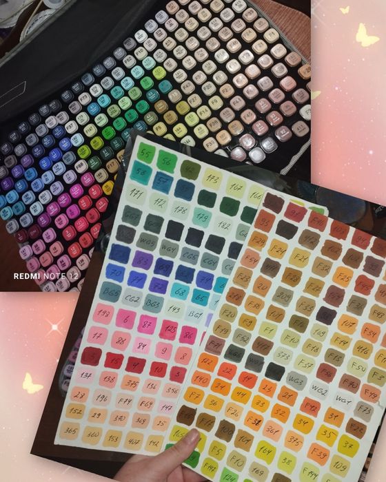 Большой набор спиртовых маркеров 262 шт