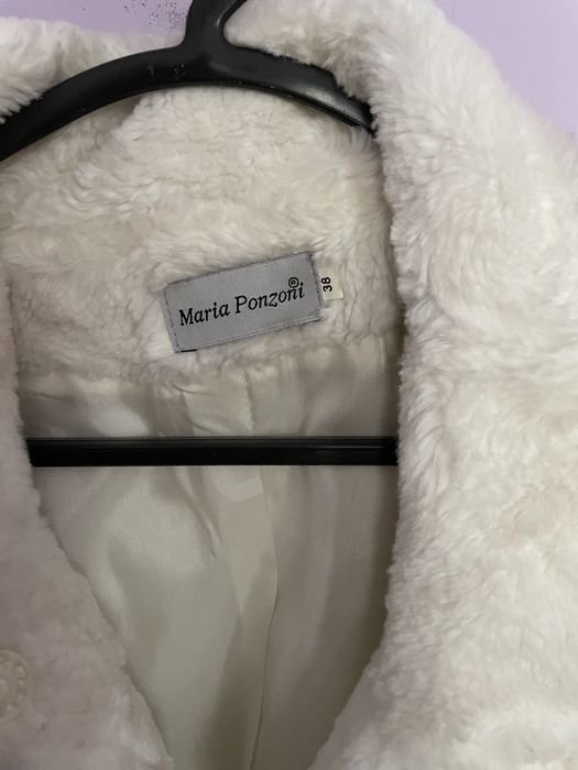 Casaco em pêlo artificial branco /creme