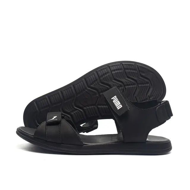 Чоловічі шкіряні босоніжки Puma Black  чорні