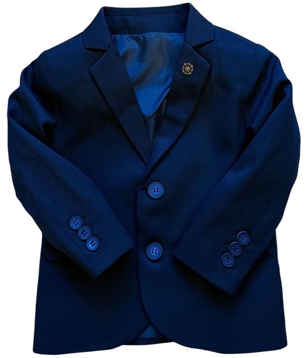 Garnitur dla chłopca na chrzest, komunię, wesele, 5 części 140, granat