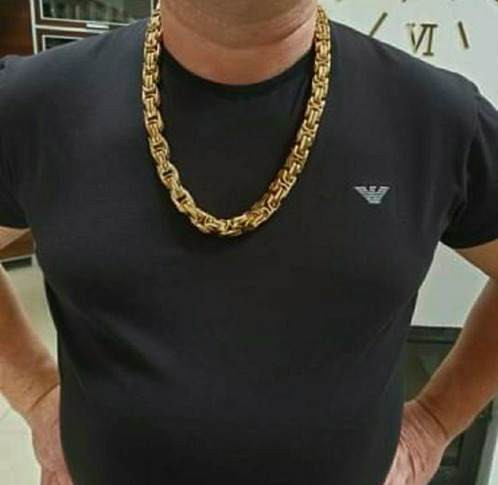 Łąńcuszek męski splot królewski 320gram stal