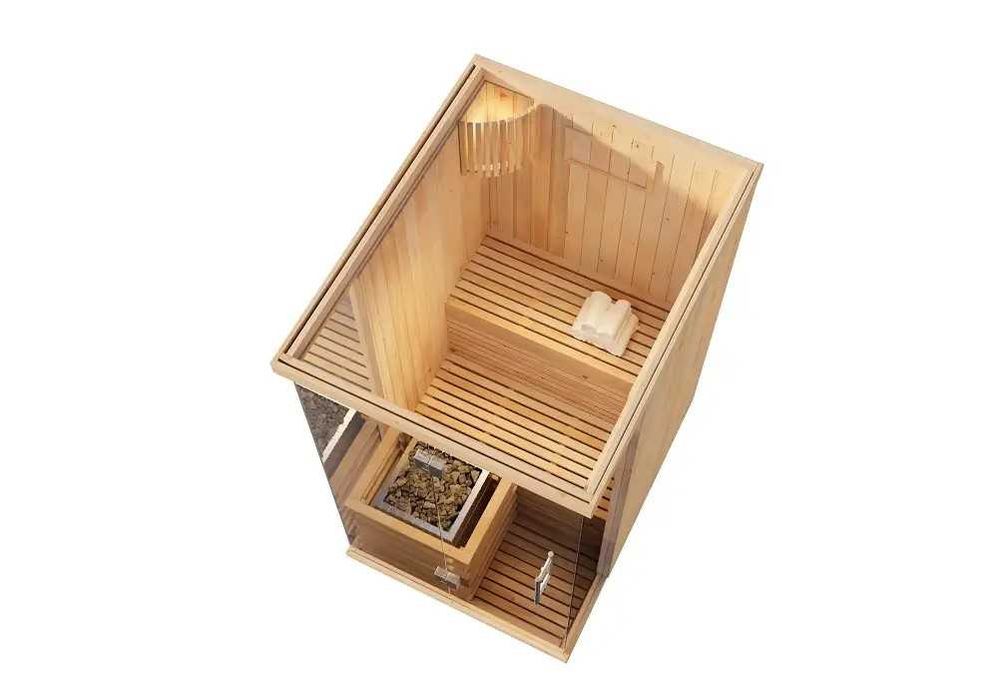 Kompaktowa Przeszklona Sauna Wewnętrzna 2 osobowa nr.1215