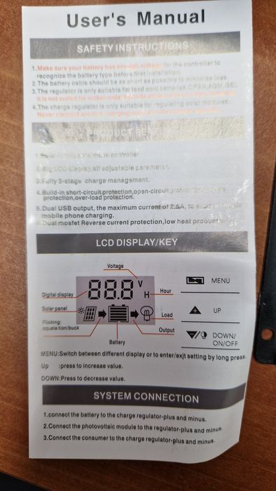 Solar Controller for Solar Panels, New in Original Box with Instructions64297533782275122