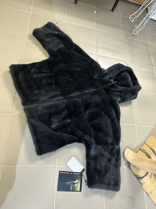 Рр 52-54. Норковая бомбер кимоно. ‘ морская волна’ Colini.