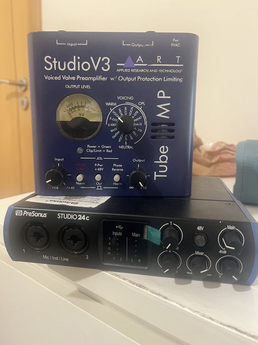 Placa de som  e Mic Amo