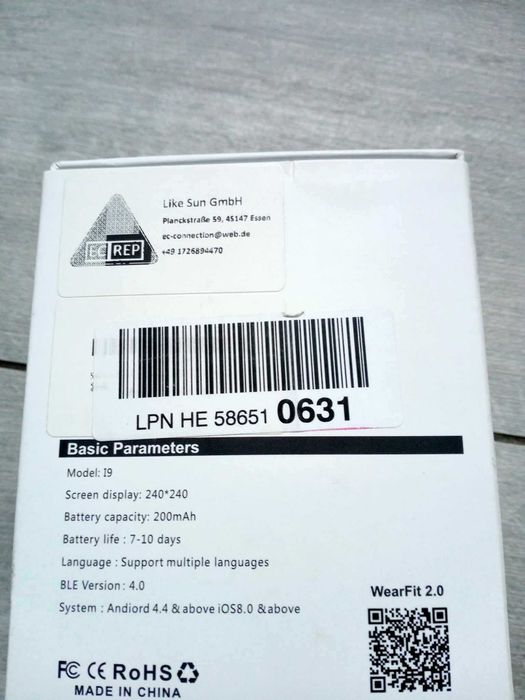 Smartwatch I9 , inteligentny , dotykowy zegarek