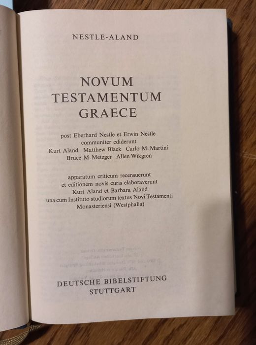 Książka, Nowy Testament w języku Greckim, Novum Testamentum Graece