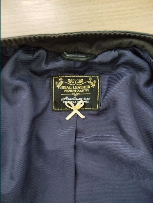 Stradivarius real leather kurtka ramoneska skórzana