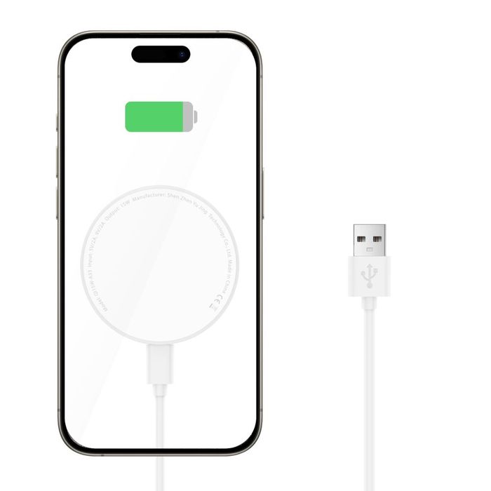 Ładowarka Tech-Protect QI15W-A33 indukcyjna z MagSafe i podstawką z kablem USB-A / USB-C - biała