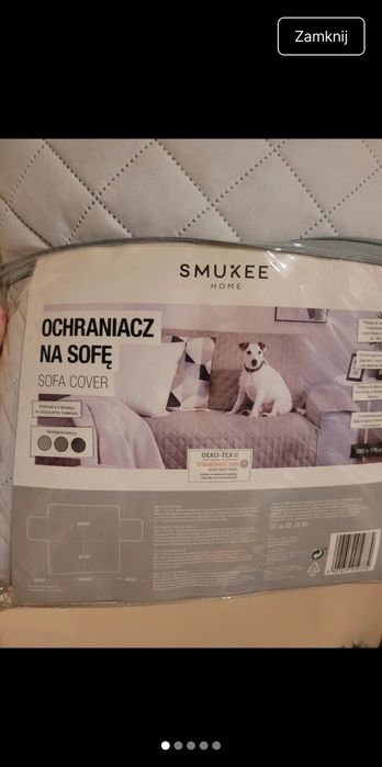 Ochraniacz na sofę tylko przymierzony szary pikowany