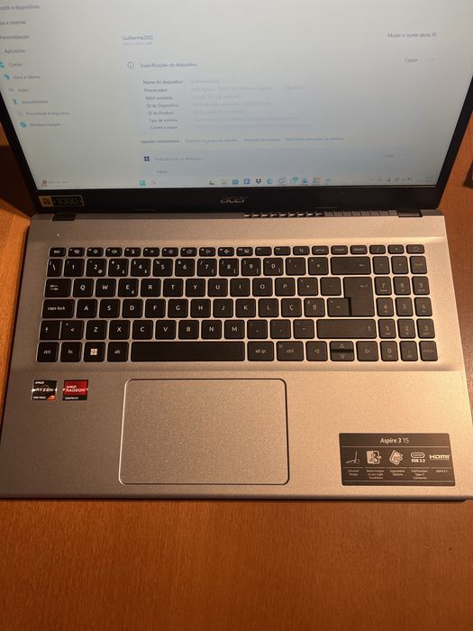Portátil Acer Aspire 3 Ryzen 7 5700U 16GB RAM 1TB SSD