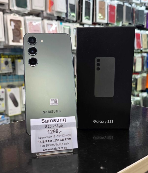Samsung S23 256gb Green, bez rat. NOWA BATERIA. Gwarancja. CH Domino
