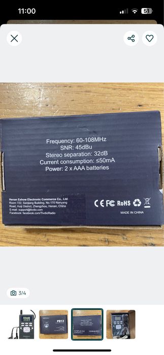 Retekess PR13 Rádio portátil FM com auriculares - Novo