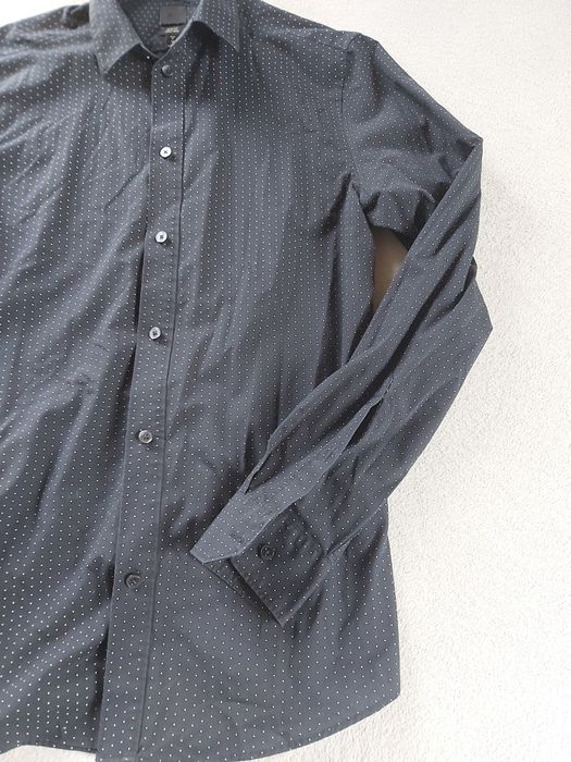 Czarna męska koszula easy iron slim fit r. M H&M