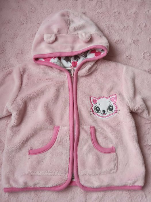 Bluzy dziewczęce, ciepłe, z weluru, 'pluszowego' polaru,r.74/80 Zestaw